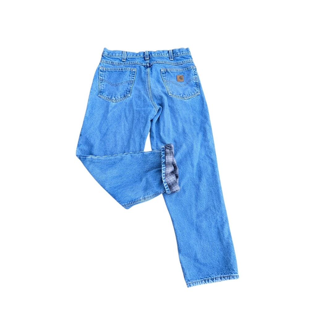 Carhartt B172 DST Flannel Lined Denim Jeans Mens 33x30 Relaxed Fit Blue